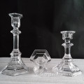 Suporte de vela cônico de cristal de vidro para decoração de casa
